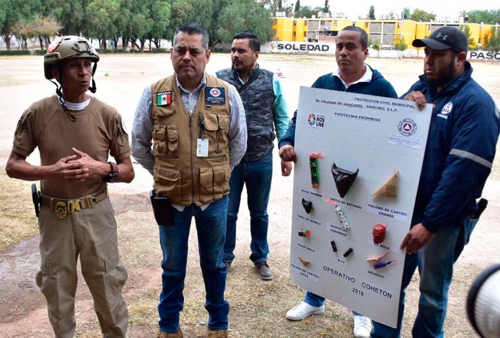 Realizan demostración de explosión de pirotecnia prohibida en Soledad 
