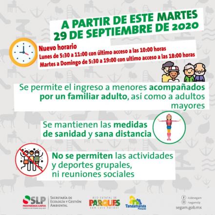 Parques Tangamanga vuelven a su horario habitual a partir de mañana