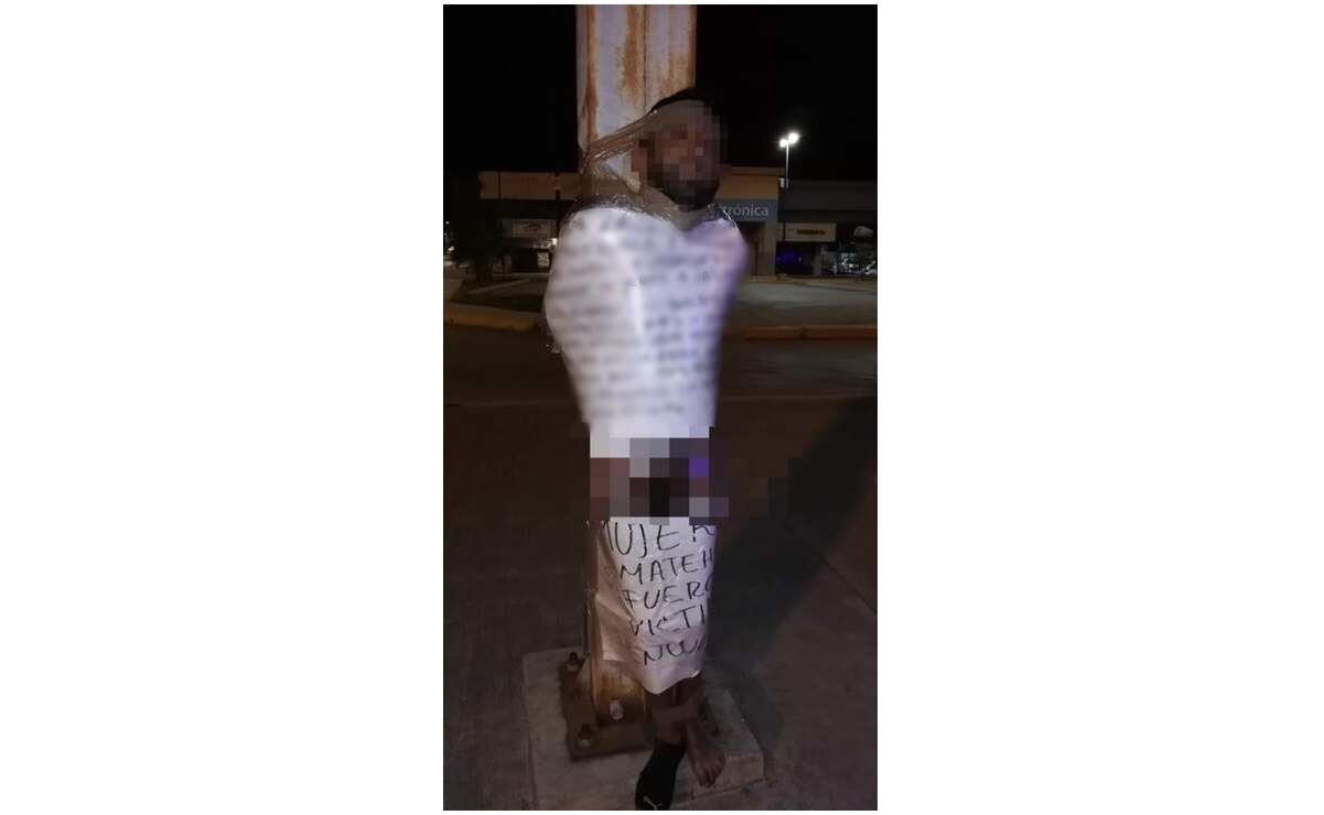 Atan a presunto extorsionador de mujeres a un poste en Matehuala