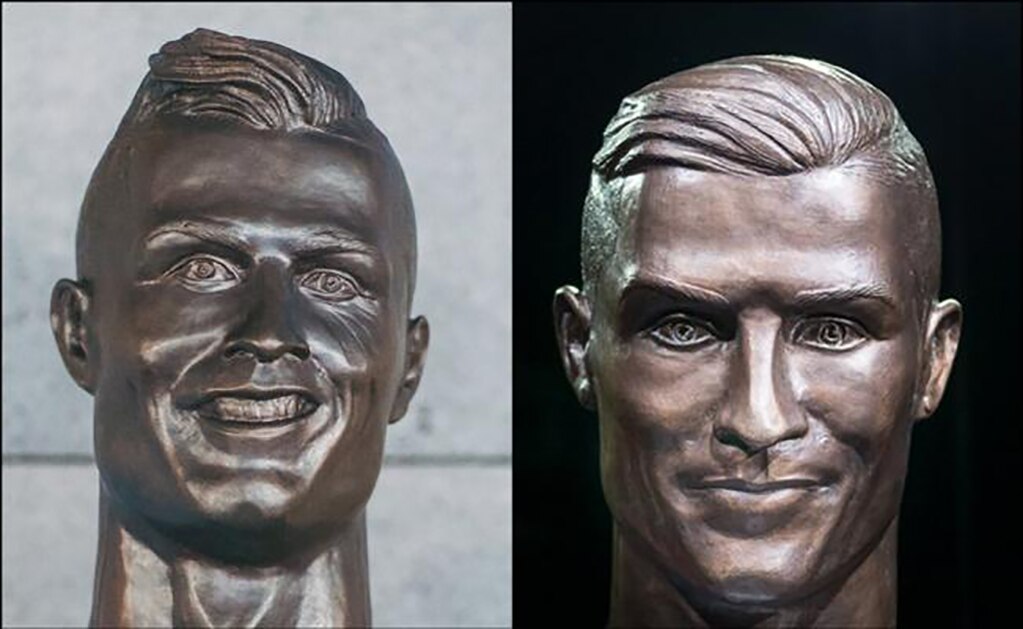 Mejoran escultura de Cristiano Ronaldo en Portugal
