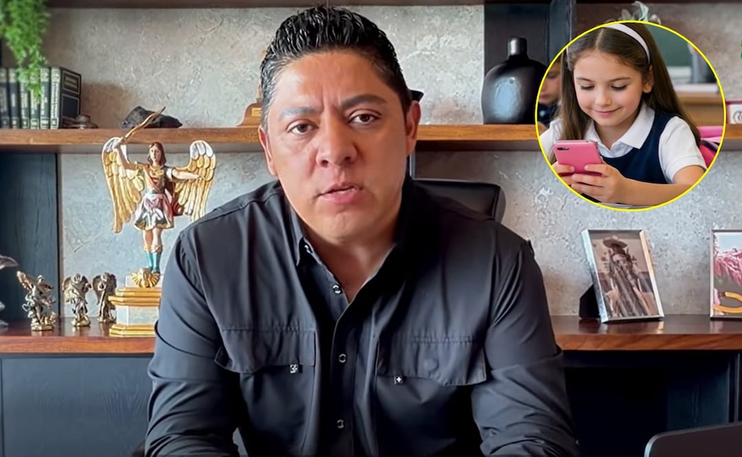 Gobernador, Ricardo Gallardo, anuncia iniciativa para prohibir el uso de celulares en primarias y secundarias de San Luis Potosí. Foto: Redes sociales