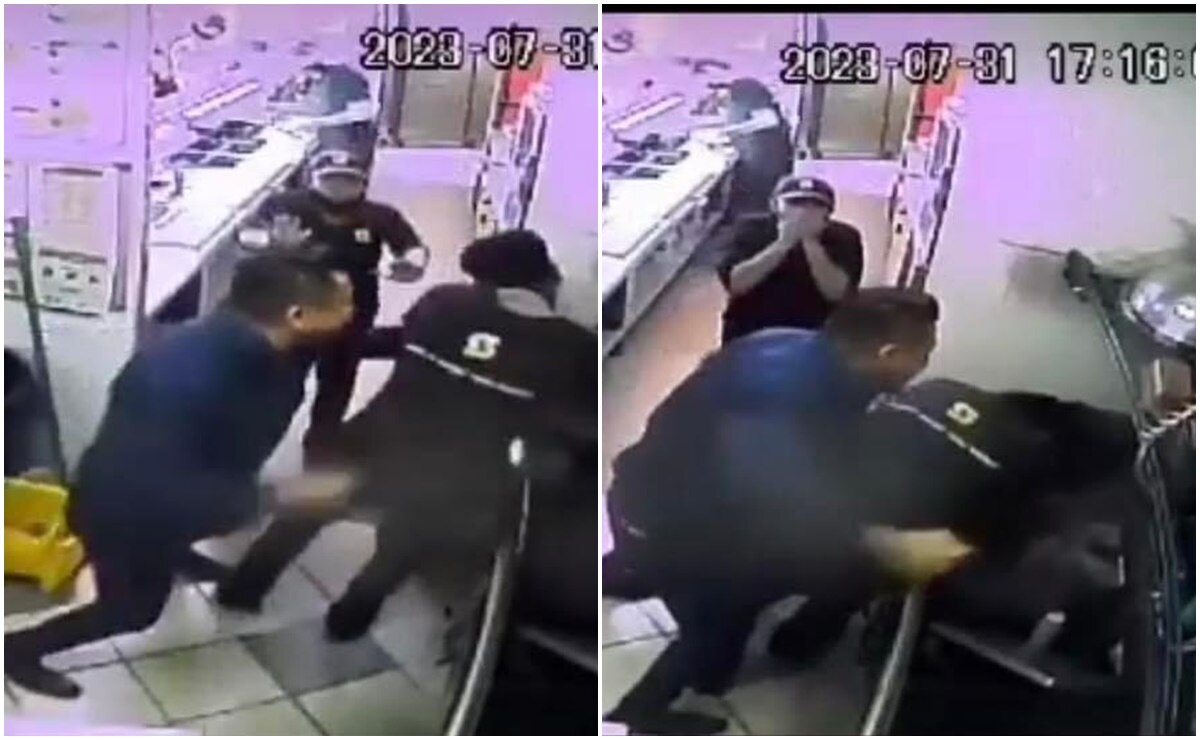 VIDEO. Violento sujeto golpea a trabajador en restaurante de comida rápida en SLP