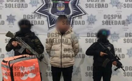 Detienen a repartidor de comida por plataforma en SLP; poseía 40 bolsitas de marihuana 