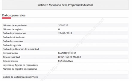 Surge nuevo interesado en registrar la "Manteconcha" ante el IMPI