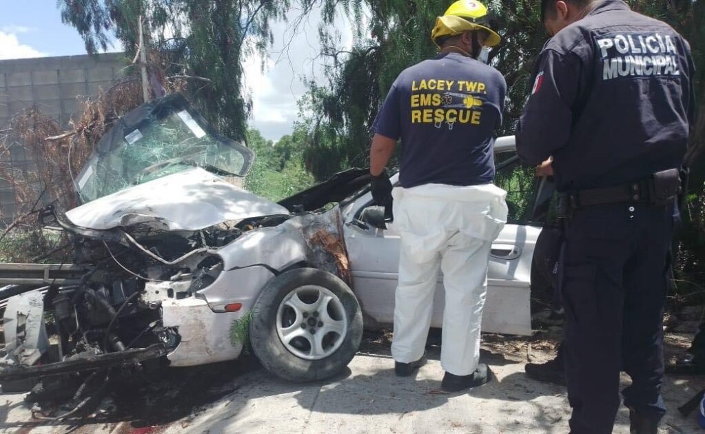 Conductor se estampa contra un árbol en Periférico Norte