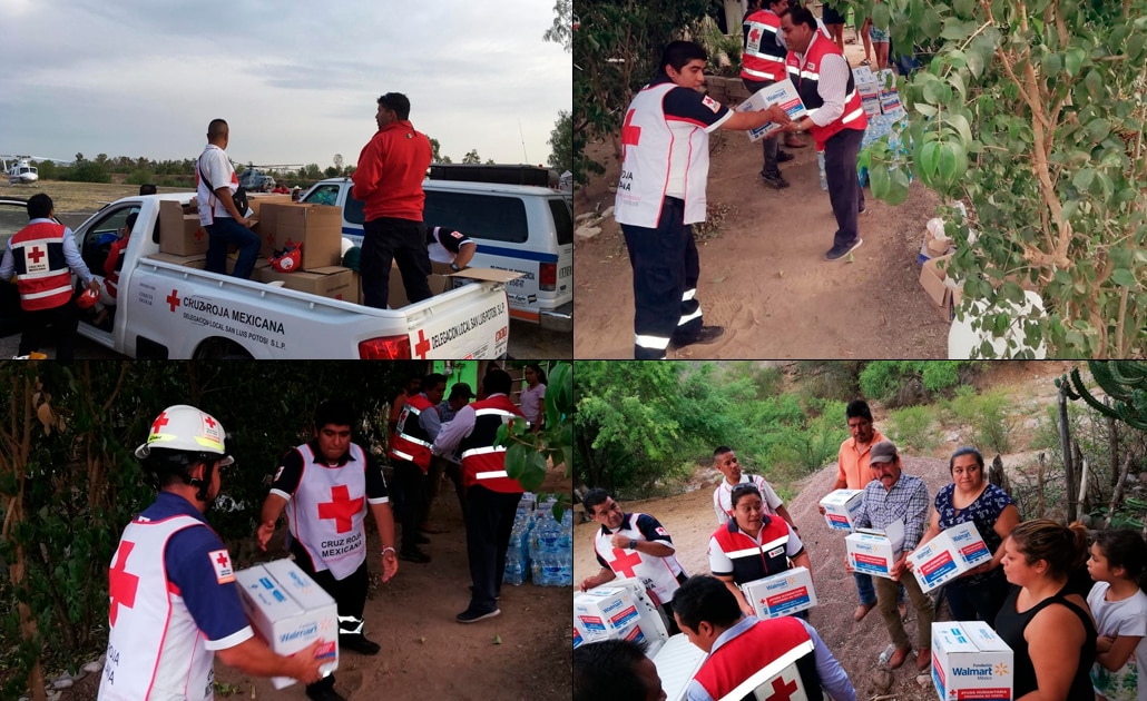 Cruz Roja entrega ayuda humanitaria a brigadistas que combaten incendios en SLP