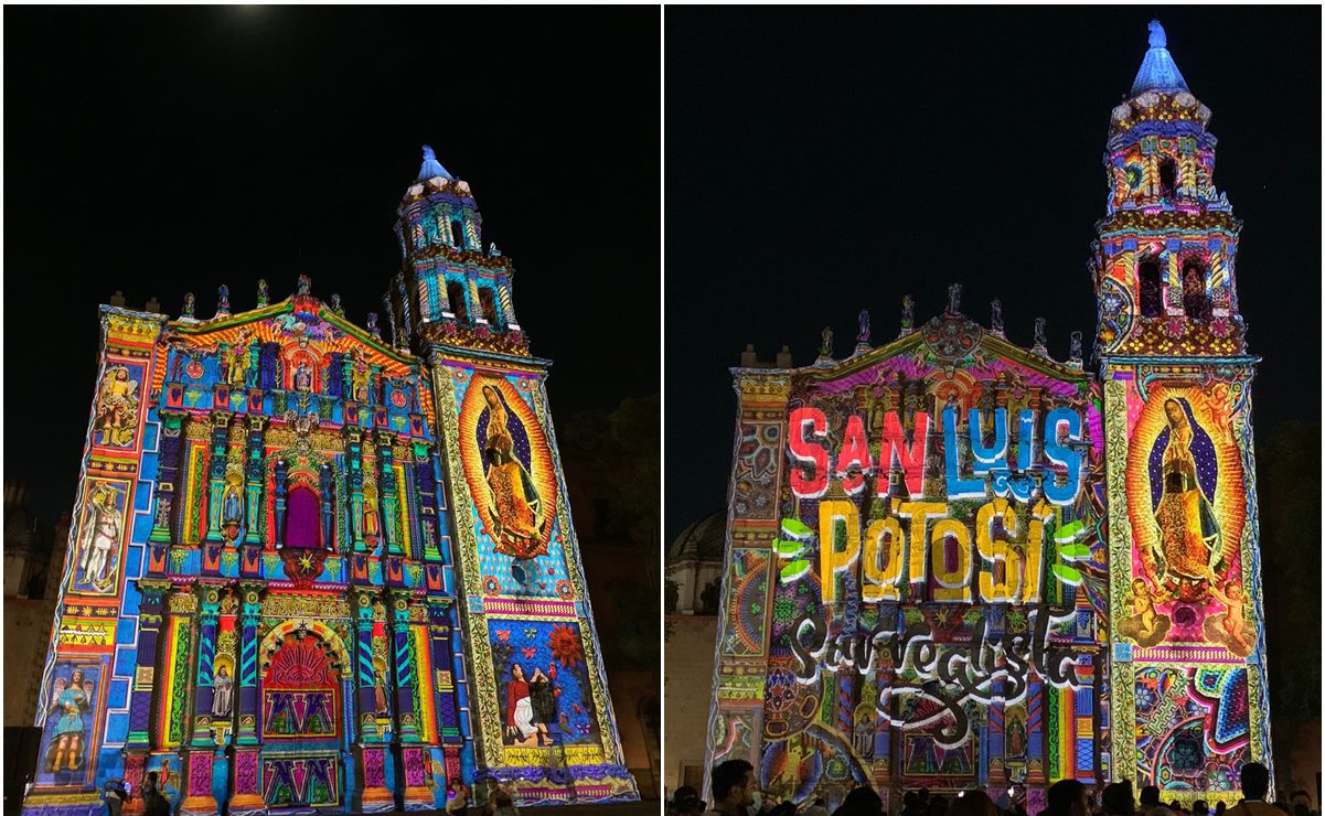 Colores y escenas bíblicas dan vida a Carmelight 2.0, la fiesta de Luz en SLP
