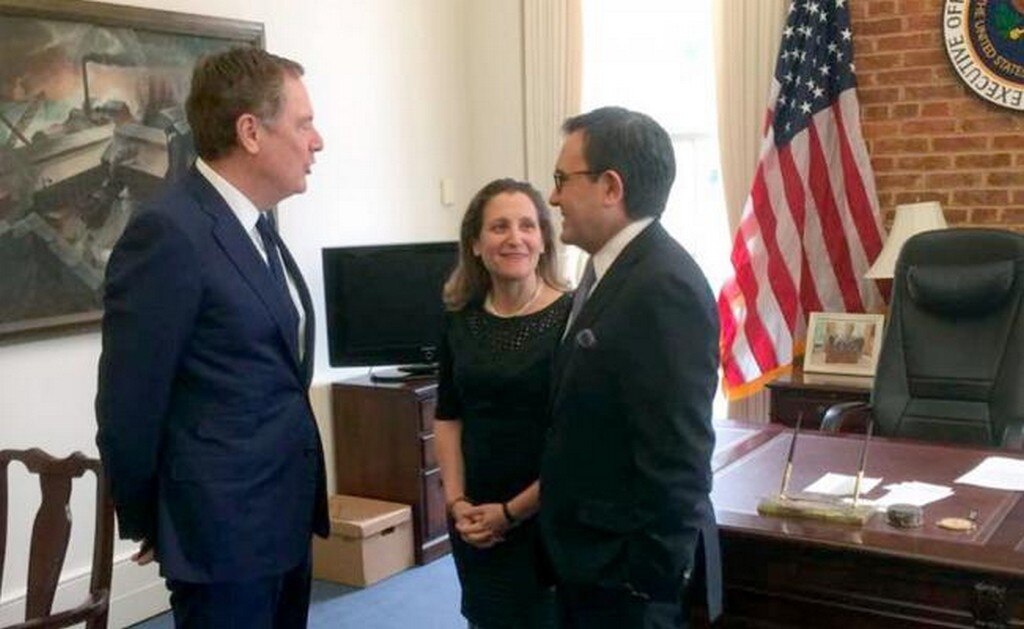 Ministros retomarán el 7 de mayo renegociación del TLCAN