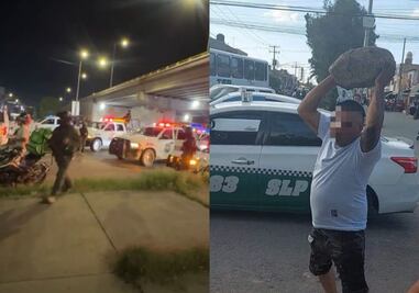 Se enfrentan taxistas con conductores de plataformas en SLP; hay un herido de gravedad