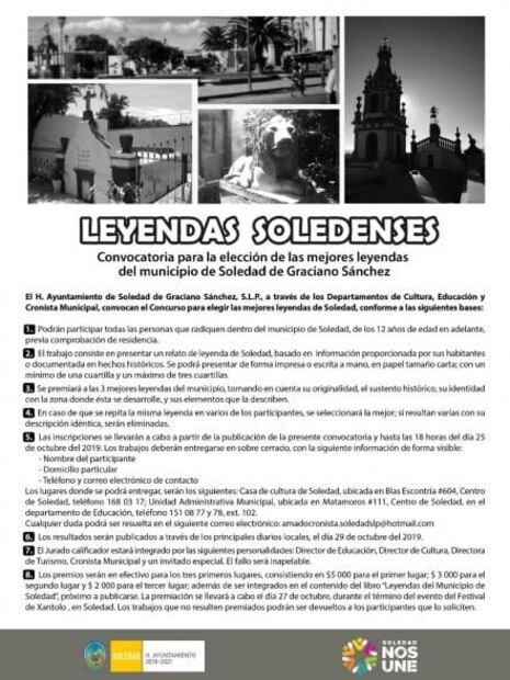 Emiten convocatoria para conformar las mejores leyendas de Soledad