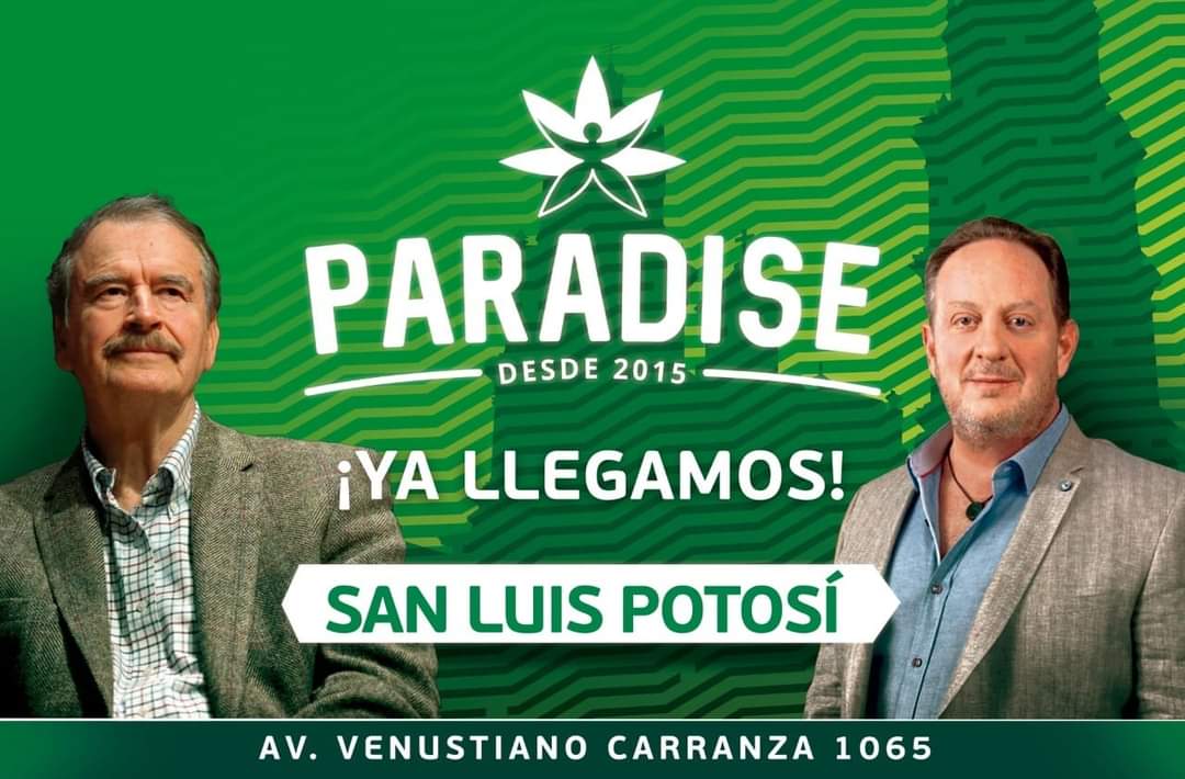 Abrirá la próxima semana Paradise Shop en SLP, la tienda de cannabis de Palazuelos y Fox