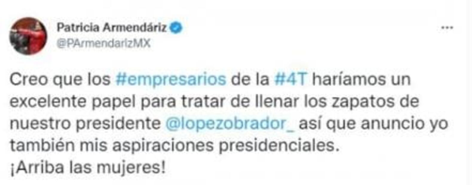 De Shark Tank a presidenta de México; Patricia Armendáriz destapa sus aspiraciones para 2024