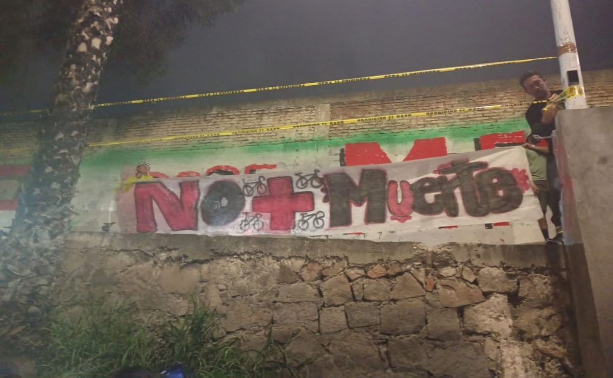 Protesta de colectivos ciclistas en SLP. Foto: Cortesía Pedaleando