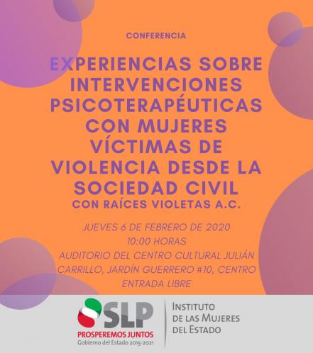 Invitan a conferencia sobre violencia psicológica en mujeres y niñas