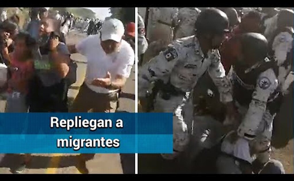 Guardia Nacional frena a golpes a migrantes en Chiapas
