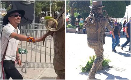 "Roco Pachukote", de Maldita Vecindad, se conmueve al ver el monumento de "Sax" en SLP