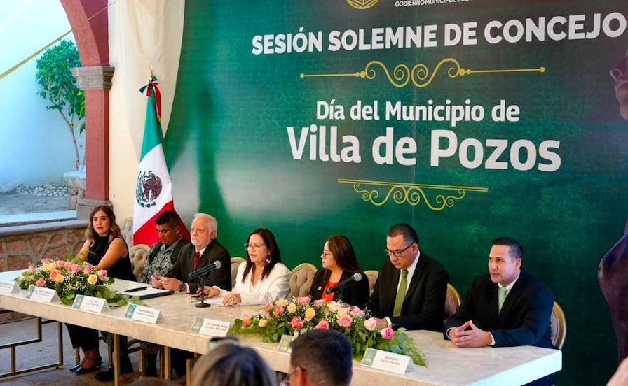 Realizan sesión solemne por el segundo aniversario de la municipalización de Villa de Pozos