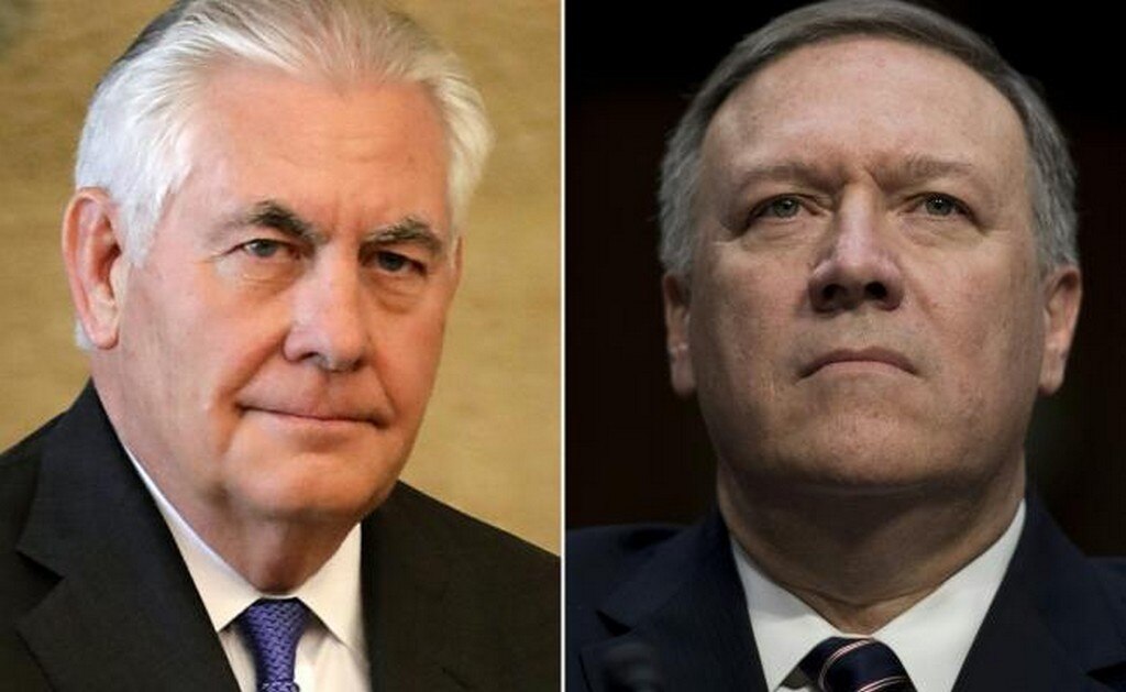 El ex secretario de Estado, Rex Tillerson (i) y el ex director de la CIA, Mike Pompeo (d). Foto: AFP