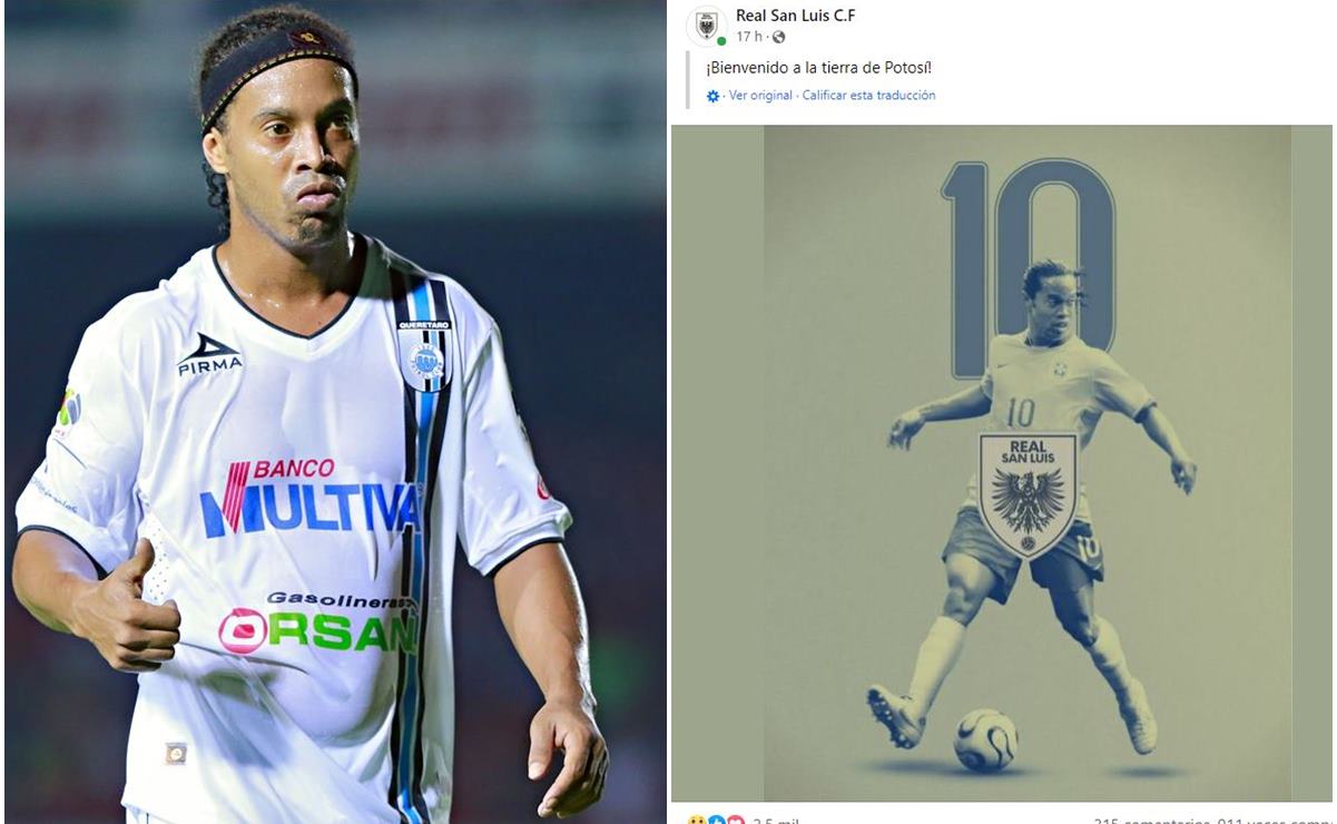 El astro brasileño Ronaldinho regresa al futbol mexicano de la mano de Real San Luis