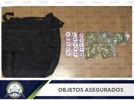 Aseguran a sujeto con marihuana y cristal en la San Luis Rey  
