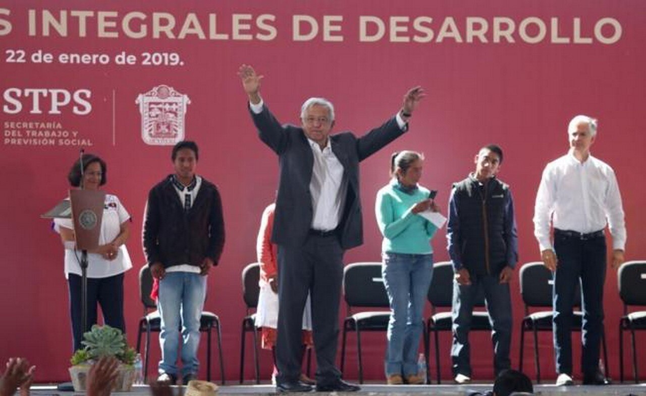 El presidente Andrés Manuel López Obrador realiza gira de trabajo por Acambay, Edomex. Foto: Ariel Ojeda/EL UNIVERSAL