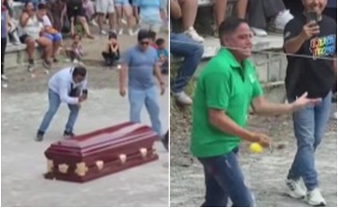 José Luis Romero Calzada, mejor conocido como “El Tecmol”, apareció en ataúd durante competencia de "farmear aura". Foto: Redes Sociales.