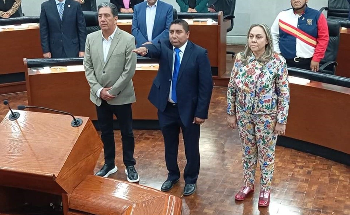Marcelino Rivera toma protesta en el Congreso de SLP. Foto: Especial