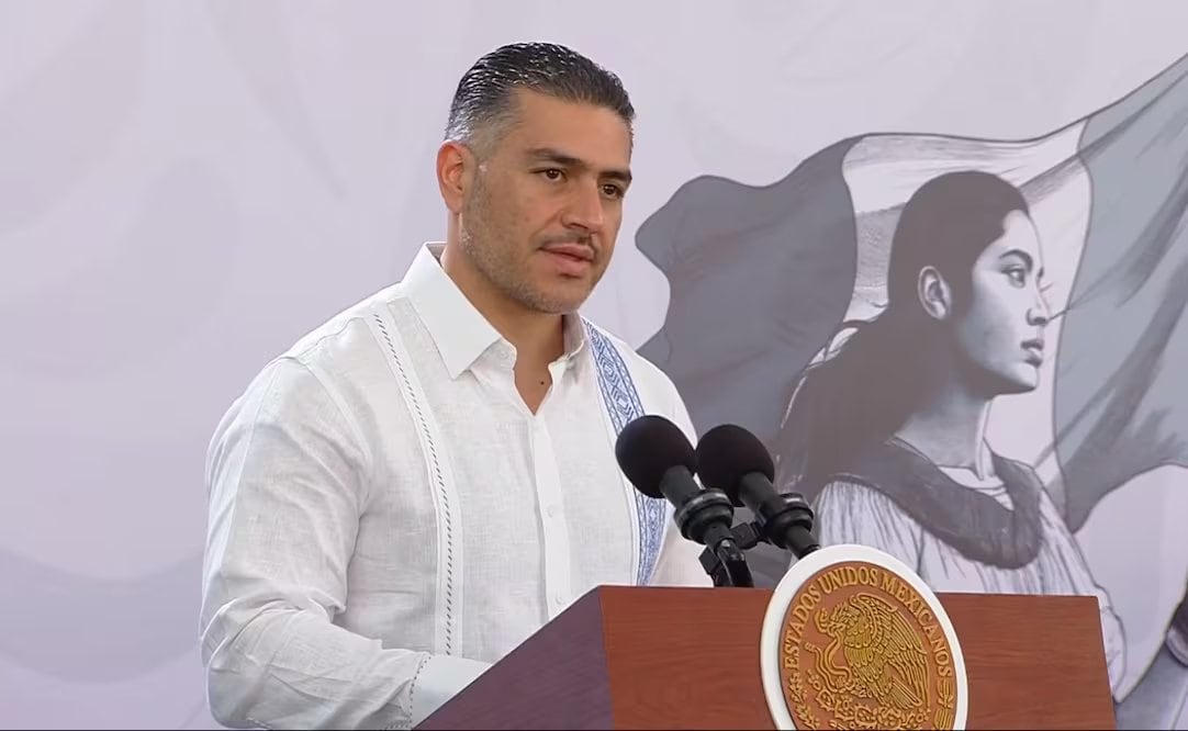 Omar García Harfuch, secretario de Seguridad y Protección Ciudadana, en la conferencia de la presidenta Claudia Sheinbaum Pardo el 13 de marzo de 2026. Foto: captura de pantalla