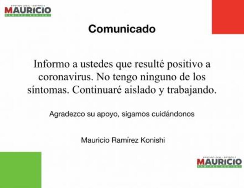 Diputado local del PRI da positivo a Covid-19