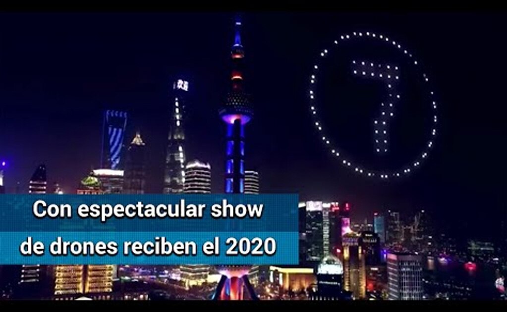 Dos mil drones fueron usados durante la celebración del Año Nuevo en Shanghai, China