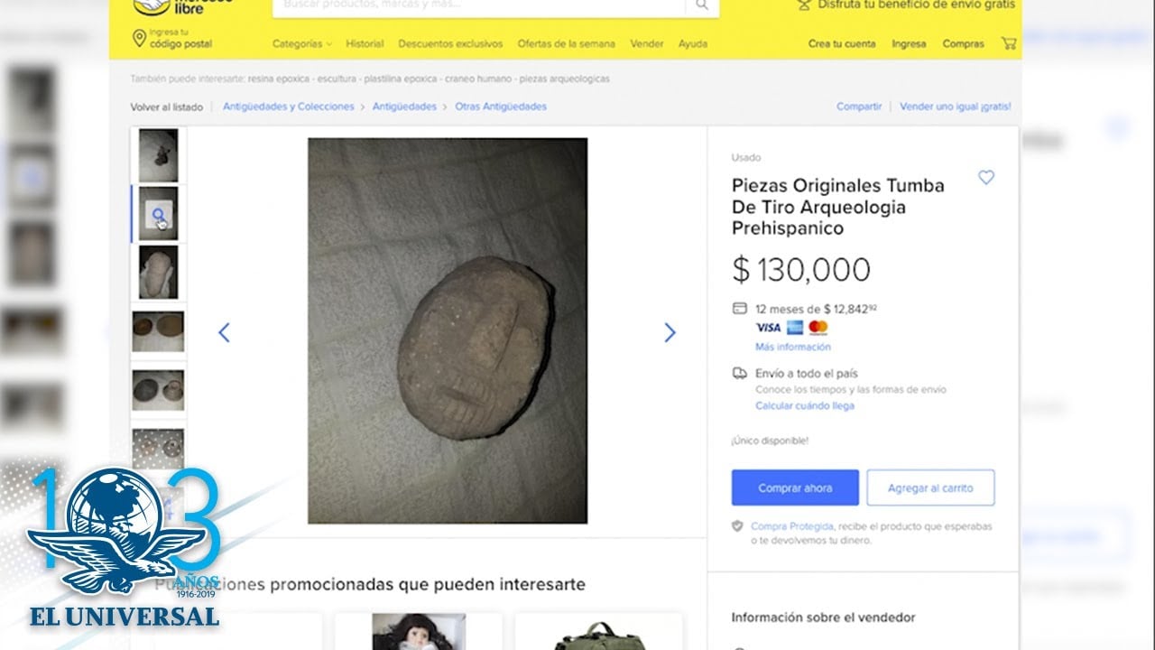 Ofertan por internet piezas prehispánicas
