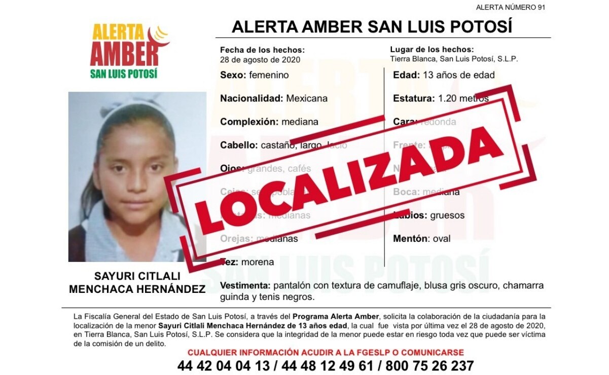 Localizan en Aguascalientes a menor de 13 años reportada como desaparecida en SLP