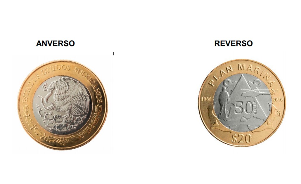 Banxico pone en circulación moneda conmemorativa del Plan Marina de 20 pesos
