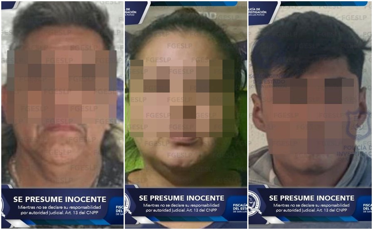 La fiscalía de SLP logró la detención de las tres personas implicadas. Fotos: Especiales