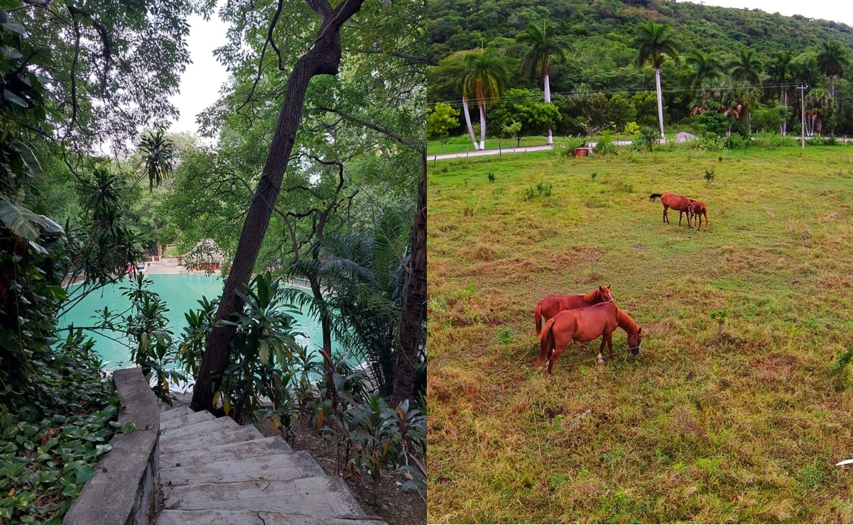 Alberca de agua termal y campo en el Hotel Taninul. Foto: FB Hotel Taninul