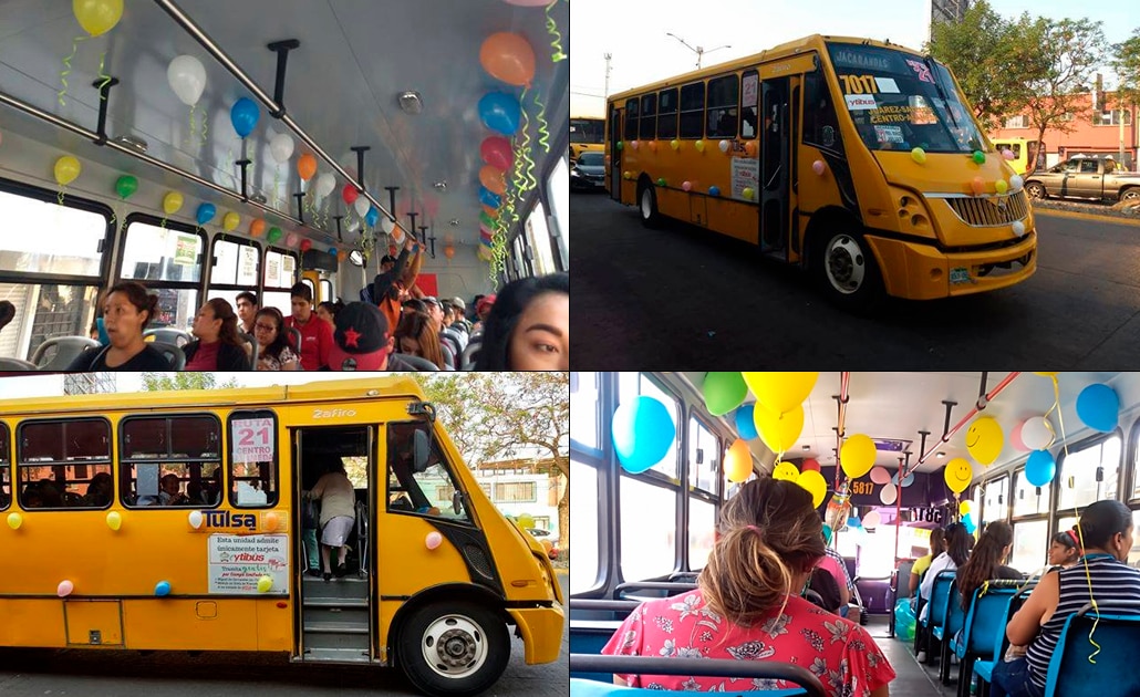 Choferes de transporte urbano celebran el Día del Niño