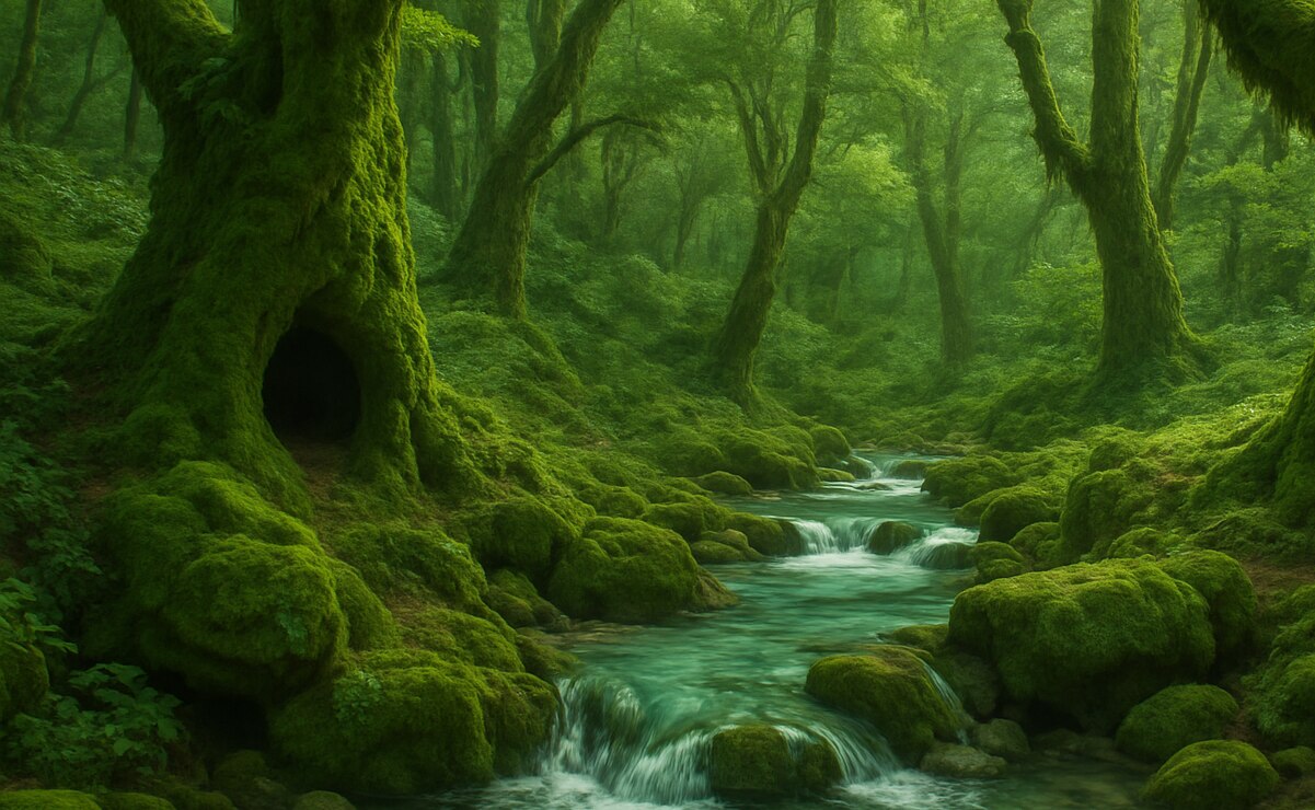 En Matlapa, vecinos aseguran que duendes habitaban en un arroyo cristalino; algunos dicen que aún viven entre los árboles. Foto: Foto generada con Inteligencia Artificial, Open IA