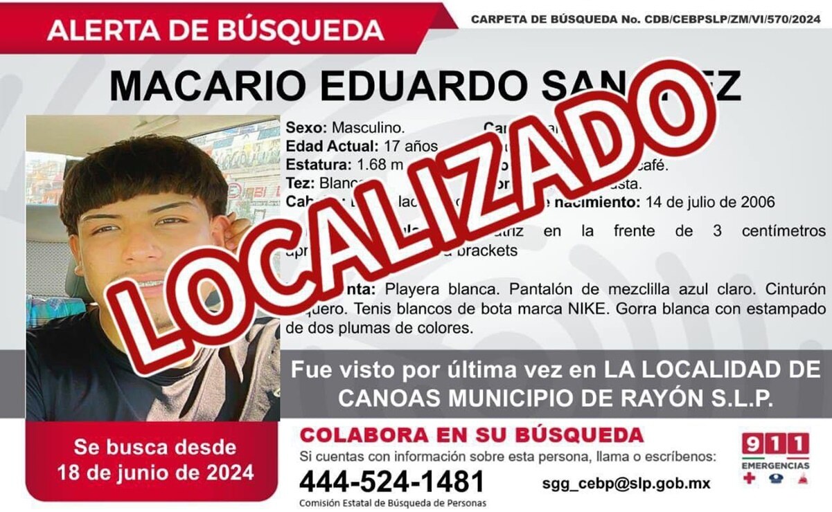 Localizan con vida a Macario, uno de los jóvenes que fueron secuestrados en Rayón, SLP