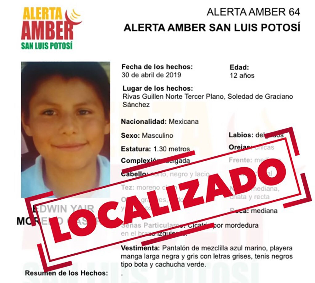 Localizan a menor desaparecido en Rivas Guillén 