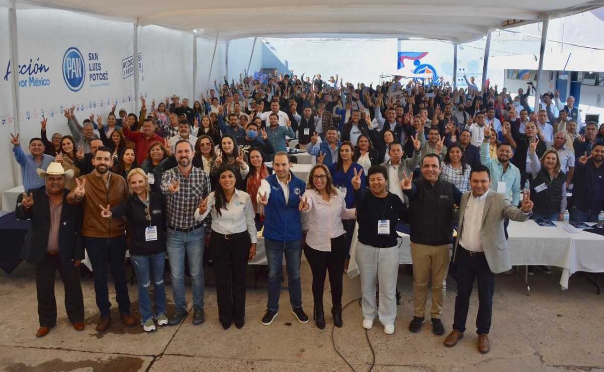 Con la presencia de Marko Cortés, PAN llama a militantes potosinos a fortalecerse para el 2024. Foto: Especial