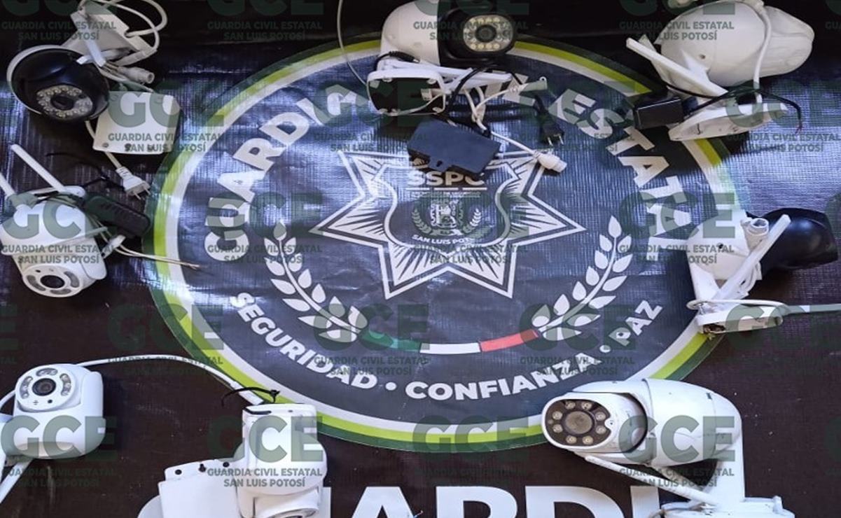 Desmantelan otra red de videovigilancia en Tamasopo; aseguran 8 cámaras. Foto: GCE