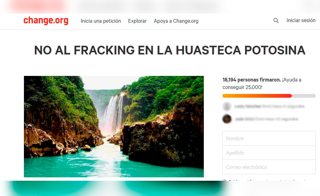 Lanzan petición en Change.org para evitar fracking en la Huasteca