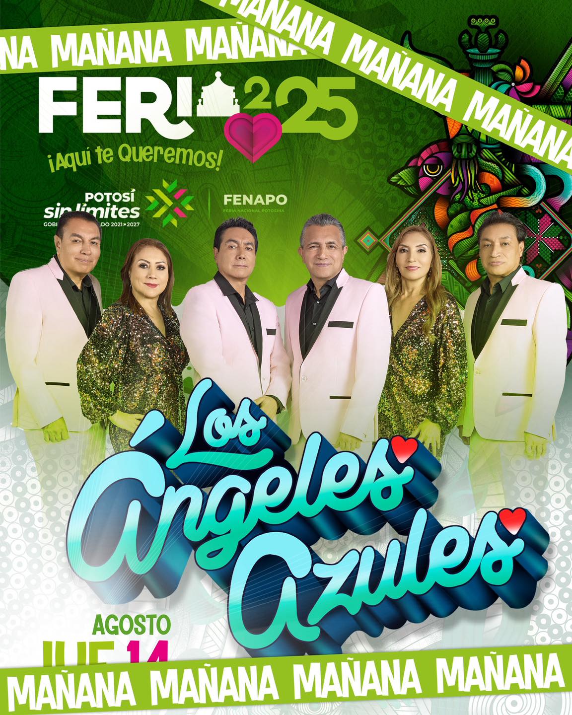 Los Ángeles Azules en la Fenapo. Foto: Fenapo, FB