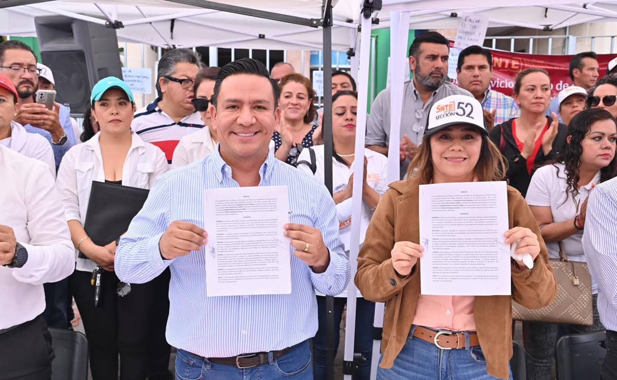 Destraban conflicto en la Normal del Estado; acuerdan Gobierno y SNTE Sección 52 levantar plantón