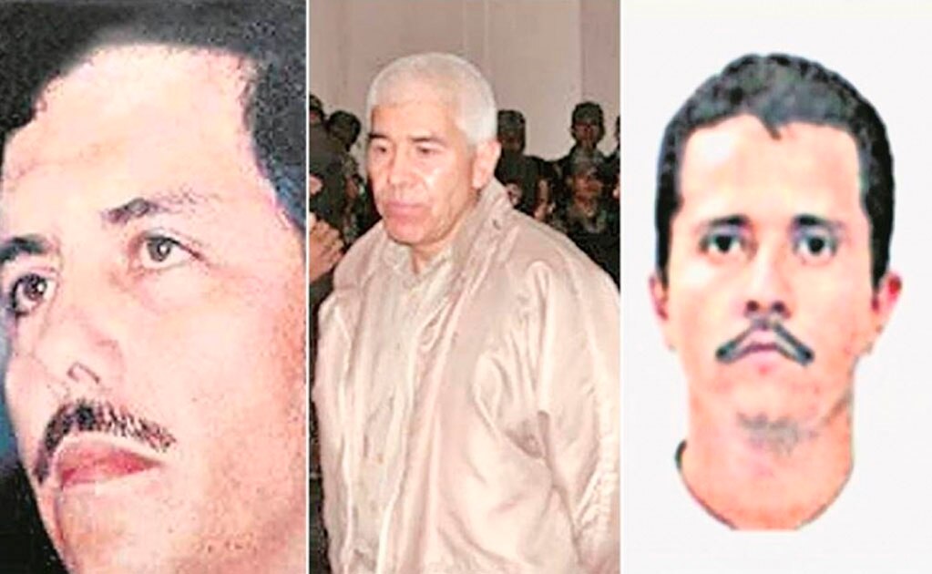 De Izquierda a derecha: Ismael Zambada, Rafael Caro Quintero y Nemesio Oseguere. Foto: Archivo/EL UNIVERSAL