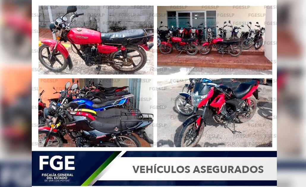Fiscalía recupera 11 motocicletas con reporte de robo