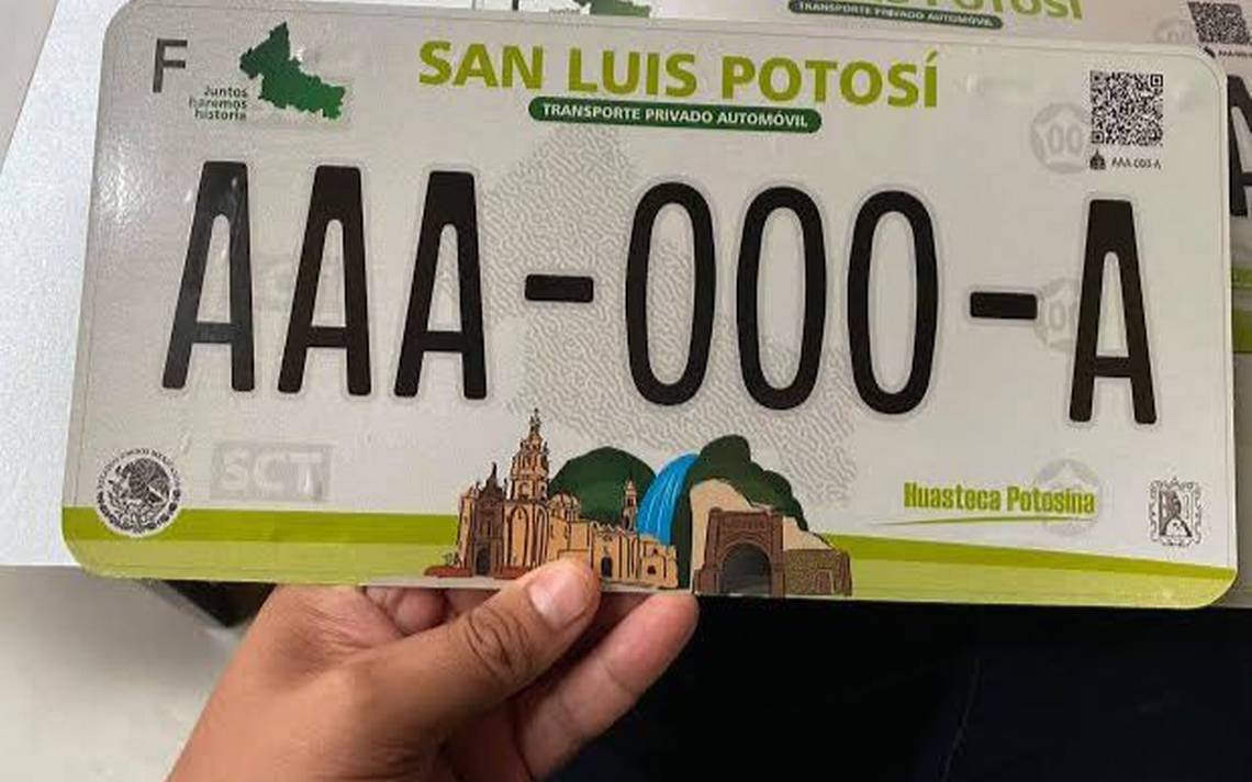 Placas de auto en San Luis Potosí, entre las más bonitas de México