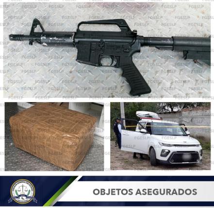 Capturan a tres en Santa María del Río, traían armas y droga