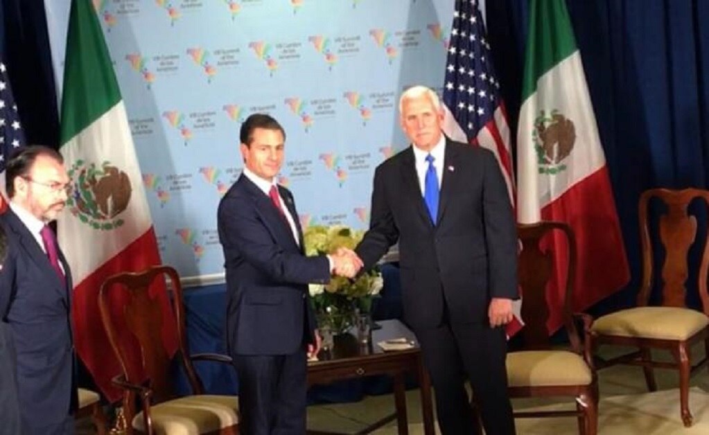 Colaboración y respeto mutuo, objetivos de reunión con Pence, dice Peña Nieto