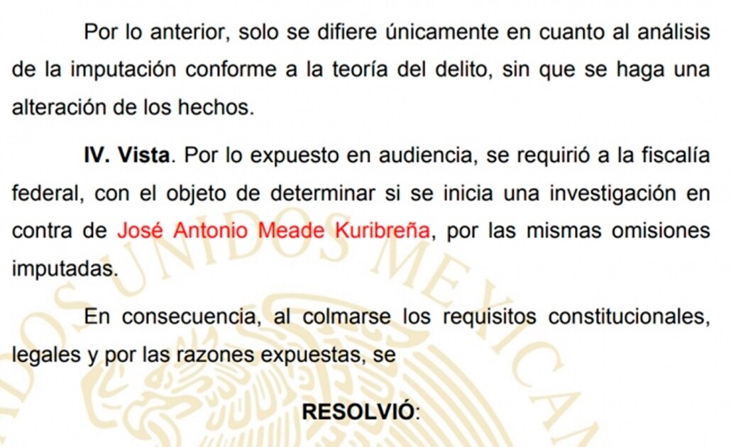Así ordenó juez a FGR determinar si investigará a José Antonio Meade